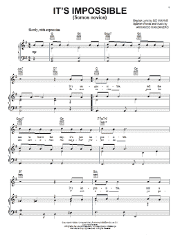page one of It's Impossible (Somos Novios) (Piano, Vocal & Guitar Chords (Right-Hand Melody))
