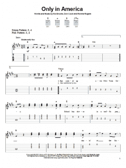 page one of Only In America (Easy Guitar Tab)