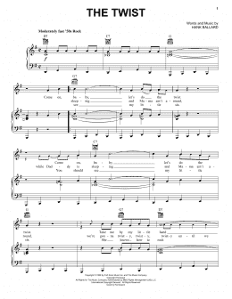 page one of The Twist (Piano, Vocal & Guitar Chords (Right-Hand Melody))