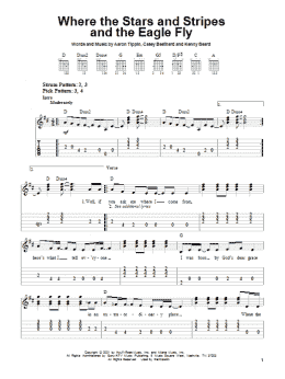 page one of Where The Stars And Stripes And The Eagle Fly (Easy Guitar Tab)
