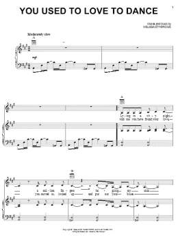 page one of You Used To Love To Dance (Piano, Vocal & Guitar Chords (Right-Hand Melody))