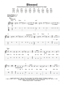 page one of Blessed (Easy Guitar Tab)
