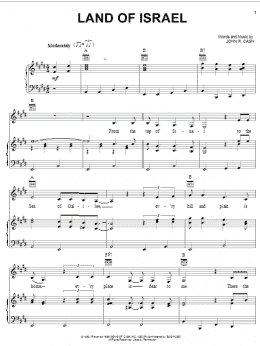 page one of Land Of Israel (Piano, Vocal & Guitar Chords (Right-Hand Melody))