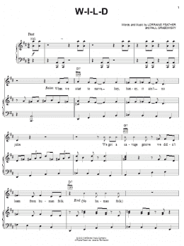 page one of W-I-L-D (Piano, Vocal & Guitar Chords (Right-Hand Melody))