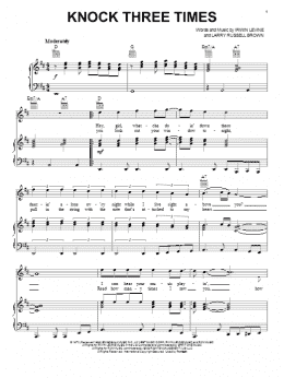 page one of Knock Three Times (Piano, Vocal & Guitar Chords (Right-Hand Melody))