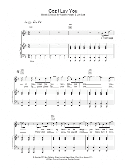 page one of Coz I Luv You (Piano, Vocal & Guitar Chords)