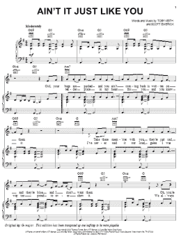 page one of Ain't It Just Like You (Piano, Vocal & Guitar Chords (Right-Hand Melody))