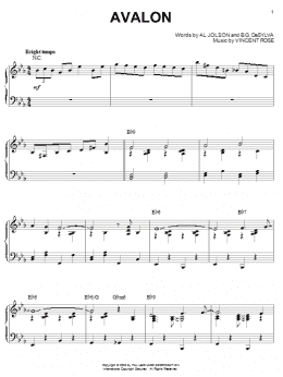 page one of Avalon (Piano Solo)