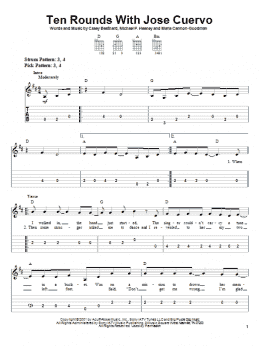 page one of Ten Rounds With Jose Cuervo (Easy Guitar Tab)