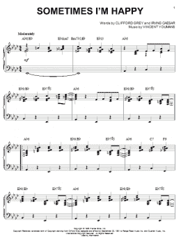 page one of Sometimes I'm Happy (Piano Solo)
