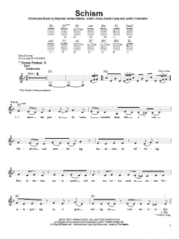 page one of Schism (Easy Guitar)