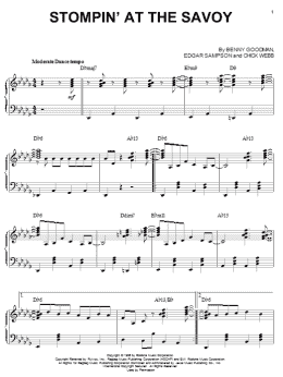page one of Stompin' At The Savoy (Piano Solo)