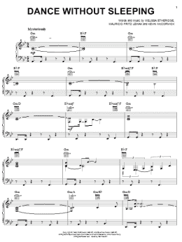 page one of Dance Without Sleeping (Piano, Vocal & Guitar Chords (Right-Hand Melody))