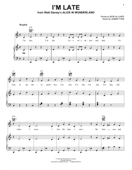 page one of I'm Late (from Alice In Wonderland) (Piano, Vocal & Guitar Chords (Right-Hand Melody))