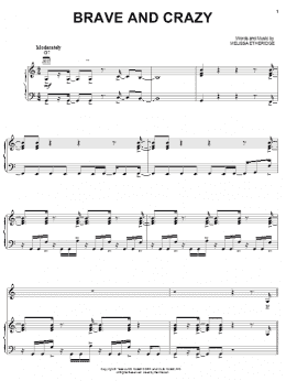page one of Brave And Crazy (Piano, Vocal & Guitar Chords (Right-Hand Melody))
