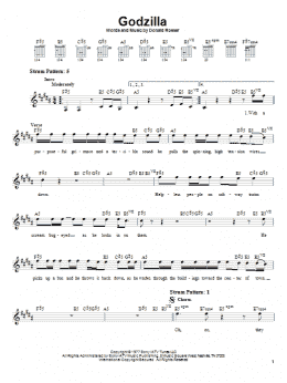 page one of Godzilla (Easy Guitar)