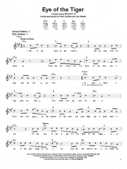 page one of Eye Of The Tiger (Easy Guitar)