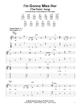 page one of I'm Gonna Miss Her (The Fishin' Song) (Easy Guitar Tab)