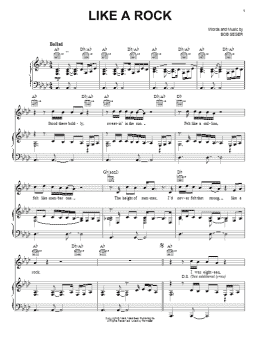 page one of Like A Rock (Piano, Vocal & Guitar Chords (Right-Hand Melody))