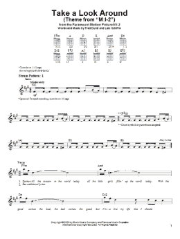 page one of Take A Look Around (Theme From "M:I-2") (Easy Guitar)