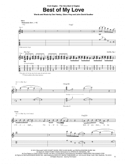 page one of Best Of My Love (Guitar Tab)