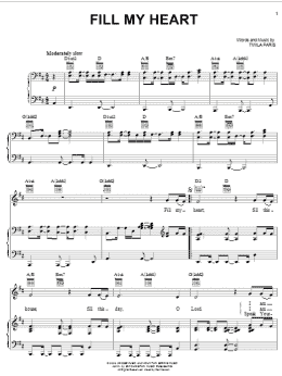 page one of Fill My Heart (Piano, Vocal & Guitar Chords (Right-Hand Melody))