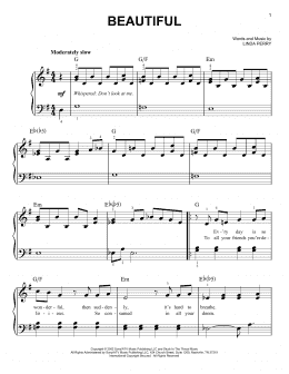page one of Beautiful (Easy Piano)