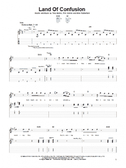 page one of Land Of Confusion (Guitar Tab)
