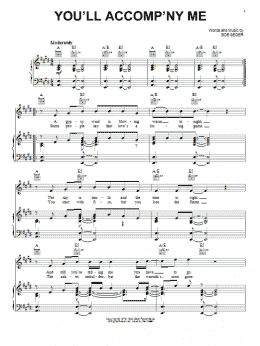 page one of You'll Accomp'ny Me (Piano, Vocal & Guitar Chords (Right-Hand Melody))