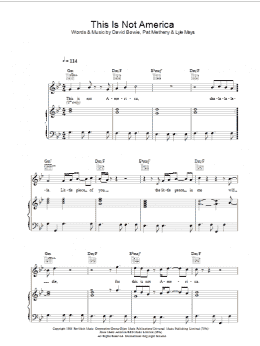 page one of This Is Not America (Piano, Vocal & Guitar Chords)