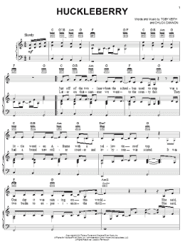 page one of Huckleberry (Piano, Vocal & Guitar Chords (Right-Hand Melody))