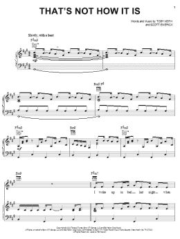 page one of That's Not How It Is (Piano, Vocal & Guitar Chords (Right-Hand Melody))