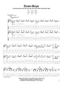 page one of Down Boys (Guitar Tab)