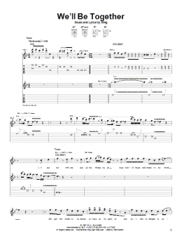 page one of We'll Be Together (Guitar Tab)