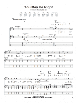 page one of You May Be Right (Guitar Tab)