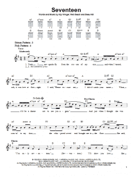 page one of Seventeen (Easy Guitar)