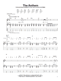 page one of The Anthem (Guitar Tab)
