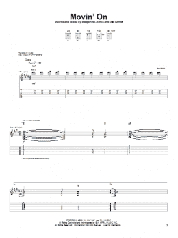 page one of Movin' On (Guitar Tab)