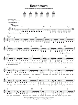 page one of Southtown (Easy Guitar)