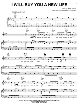 page one of I Will Buy You A New Life (Piano, Vocal & Guitar Chords (Right-Hand Melody))