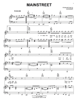 page one of Mainstreet (Piano, Vocal & Guitar Chords (Right-Hand Melody))