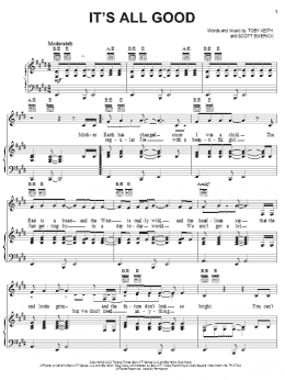 page one of It's All Good (Piano, Vocal & Guitar Chords (Right-Hand Melody))