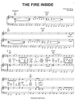 page one of The Fire Inside (Piano, Vocal & Guitar Chords (Right-Hand Melody))