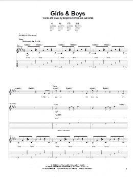 page one of Girls & Boys (Guitar Tab)