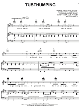 page one of Tubthumping (Piano, Vocal & Guitar Chords (Right-Hand Melody))