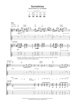 page one of Sometimes (Guitar Tab)
