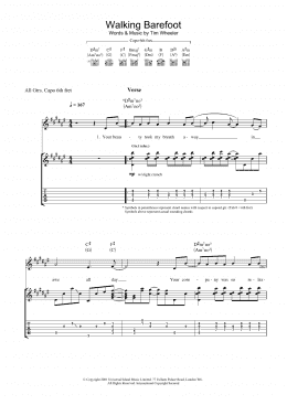 page one of Walking Barefoot (Guitar Tab)