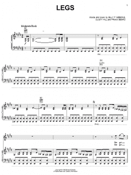page one of Legs (Piano, Vocal & Guitar Chords (Right-Hand Melody))