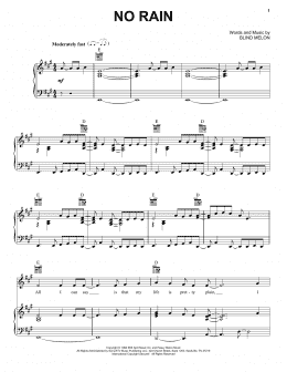 page one of No Rain (Piano, Vocal & Guitar Chords (Right-Hand Melody))