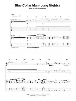 page one of Blue Collar Man (Long Nights) (Guitar Tab)